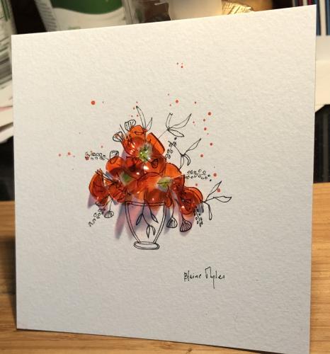 orange floral (framed)