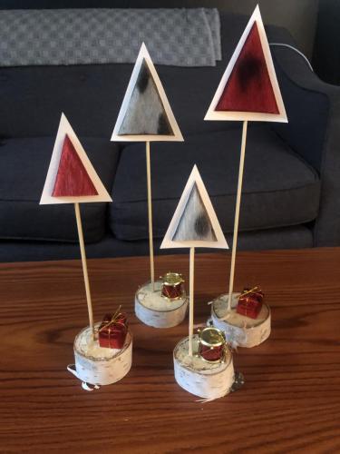 Xmas trees with birch base 